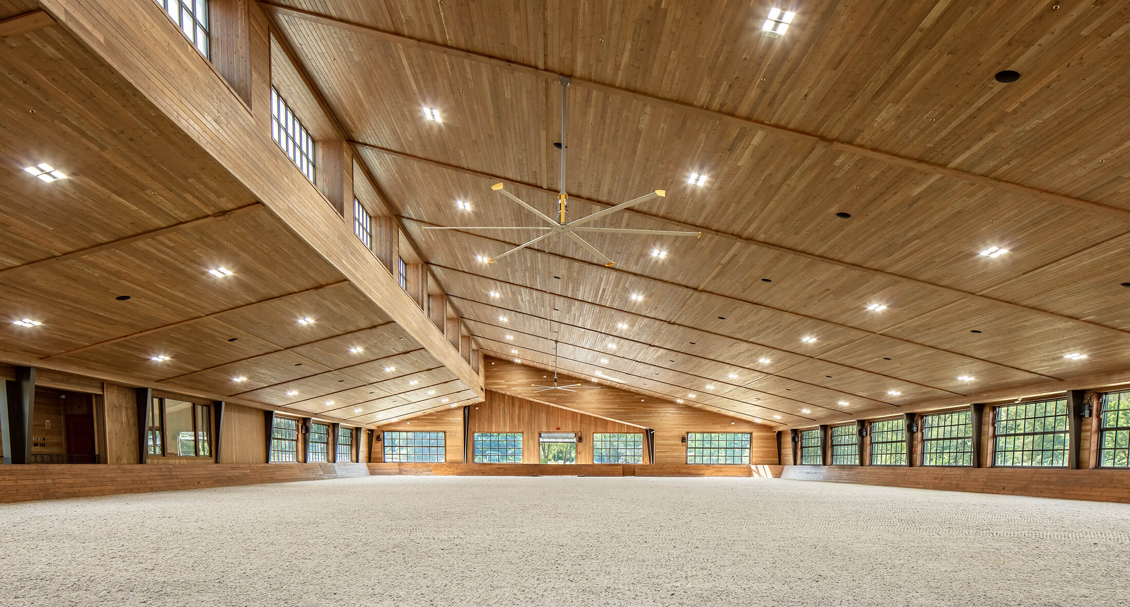 Inside view of Sustainable Farm where the horses train